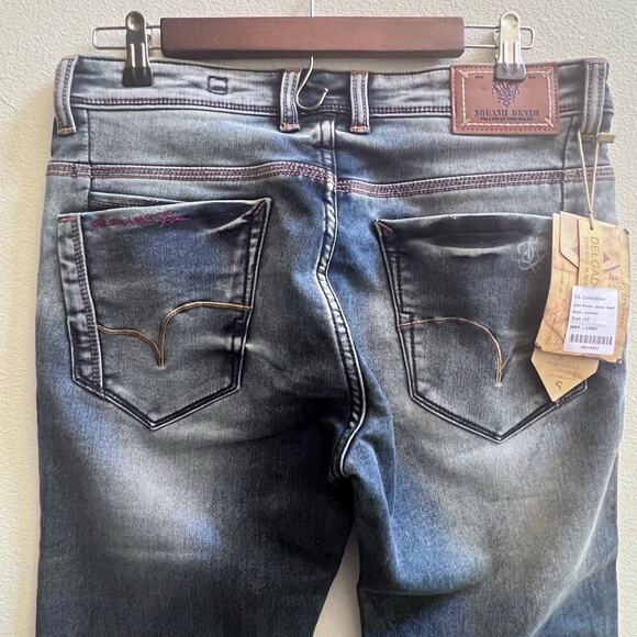 NWT Squash Denim Delgado Low Rise Slim Fit Men's Blue Jeans 32 Made India $1300 - Picture 8 of 11